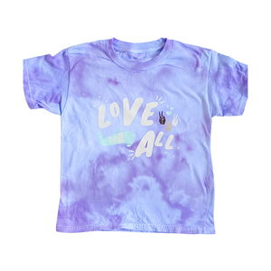 Love For All Tie Dye Lavender Kids T-Shirt