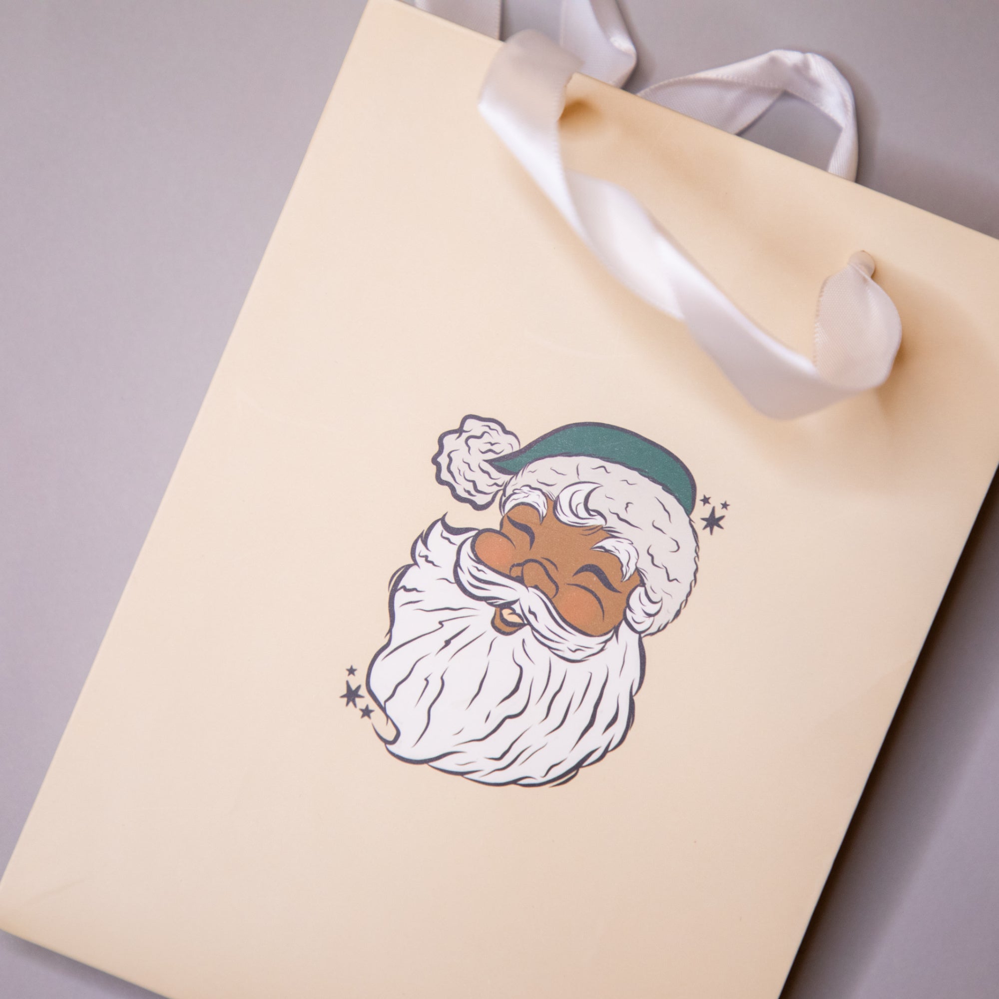 Black Santa with Green Hat Gift Bags | Set of 2